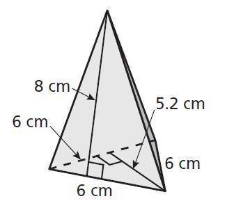 Find the surface area of the regular pyramid. _____sq. cm.
GIVING BRAINLIEST SO ANSWER QUICKLY