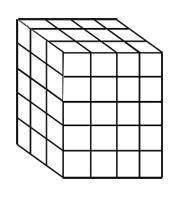 Find the volume of the following figure using unit cubes.

A. 55 units3
B. None of the above.
C. 5