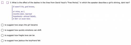 What is the effect of the dashes in the lines from David Yezzi's Free Period, in which the speake