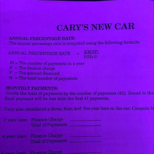 DOES ANYONE HAVE THE QUESTIONS FOR CARYS CASH PAYCHECK MATH PACKET