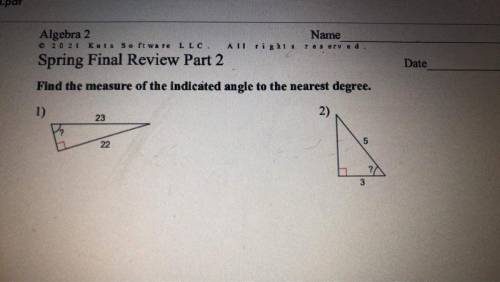 Find the measure of the indicated angle to the nearest degree. HELP PLEASE WILL GIVE POINTS AND BRA