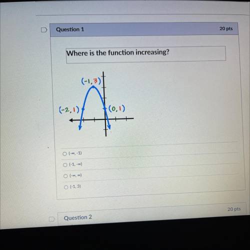 Where is the function increasing? Please help, due soon