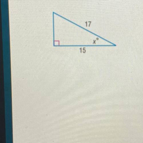 Find the measure of the angle x. Round to the nearest tenth if necessary?
