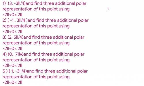 Topic : Multiple Representations of points

PLEASE HELP ME, am having a hard time with these quest