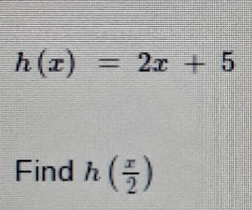 H(x)=2x+5find h(x/2)​