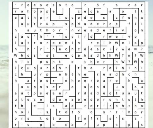 Directions: Find the hidden question in the maze.