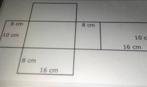 What is the surface area of the rectangular prism shown by net?