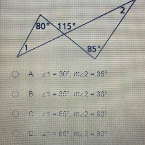 What are m<1 and m<2? Please help me