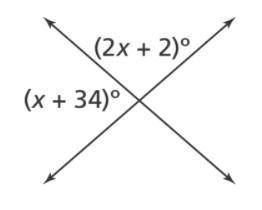 What is the value of x in the intersection below?