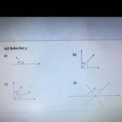 12) Solve for y. Plss help