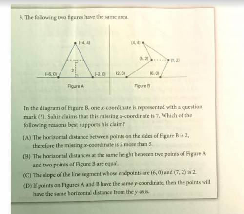 3. The following two figures have the same area. Attached their an image. Please help me do this. S