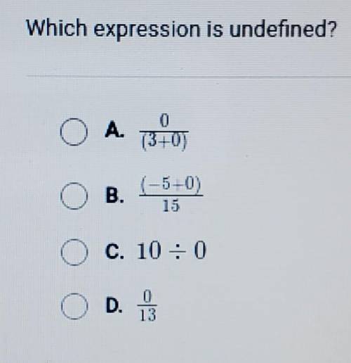 Which expression is undefined?​
