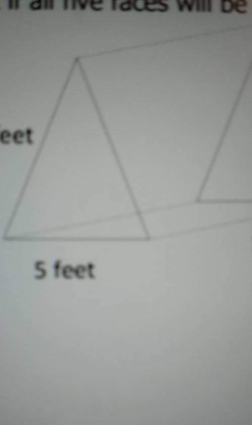 2 Damion is making a tent with the dimensions shown in the diagram. What is the minimum amount of f