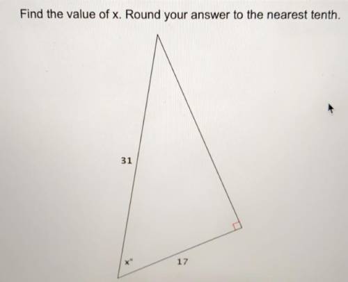 Find the value of x. round your answer to the nearest tenth.