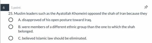 Muslim leaders such as the Ayatollah Khomeini opposed the shah of Iran because they

A. disapprove