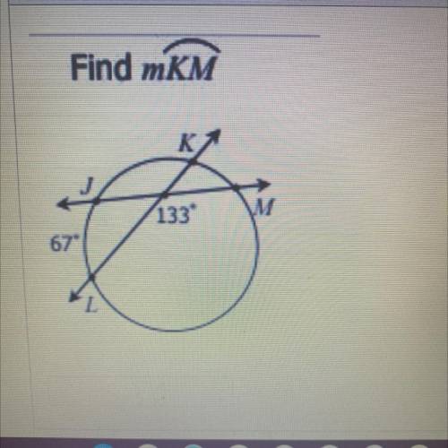 Find arc KM in the circle.