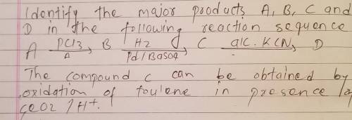 Identify the major products a,b,c amd d in the following reaction seqiences