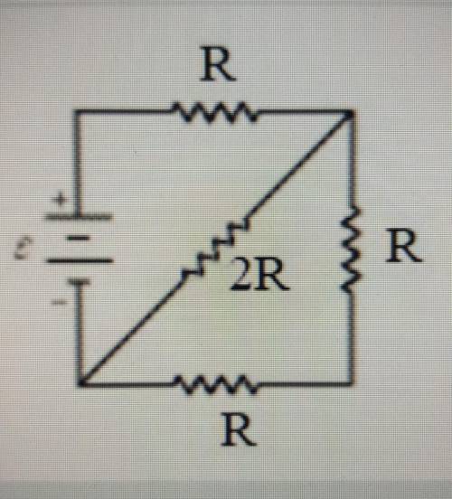 At what rate is thermal energy being generated in the 2R-resistor when ε = 12 V and R = 3.0 Ω?​