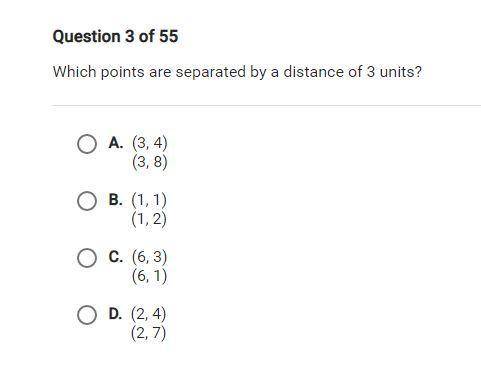 Which points are separated by 3 units?