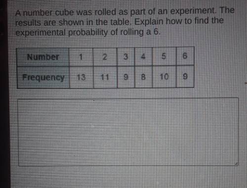 A number cube was rolled as part of an experiment. The results are shown in the table. Explain how