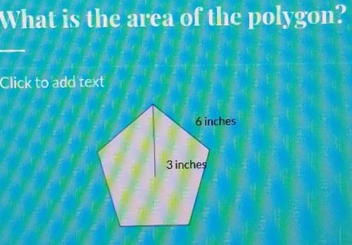 What is the area of the polygon?  6 inches 3 inches​