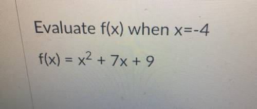 Evaluate f(x) when x=-4