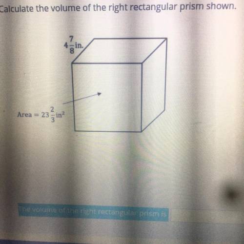 Calculate the volume of the right prism shown