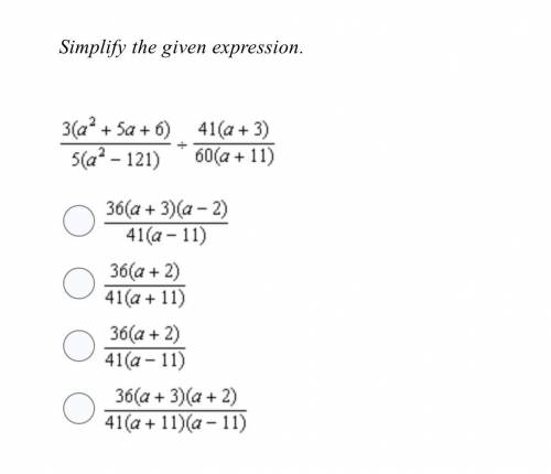 Simplify the given expression