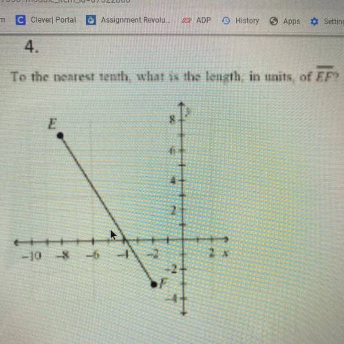 To the nearest tenth, what is the length, in units, of EF