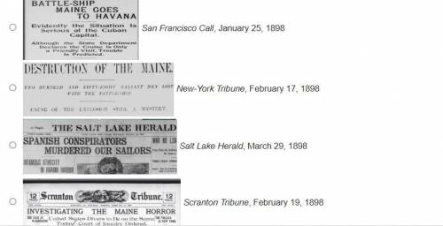 The headlines are from US newspapers the year of the Spanish-American War. Which headline is the be