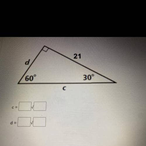 ￼solve for each missing side in the the special right triangle.