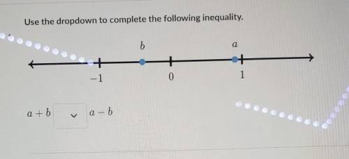 Use the drop-down to complete the following inequality​
