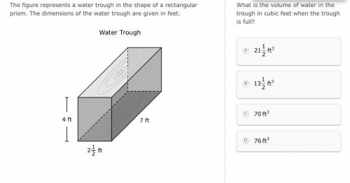What is the volume of water in the trough in cubic feet when the trough is full?