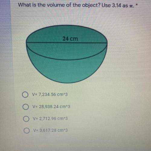 Help yalllll did put links What is the volume of the object? Use 3.14 as