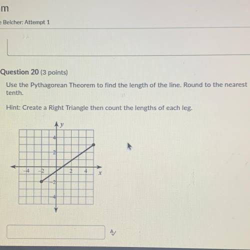 Use the Pythagorean theorem to find the length of the line