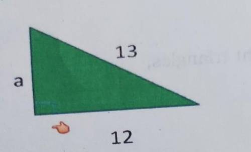 Use the pythagorean theorem to find the value of a.​