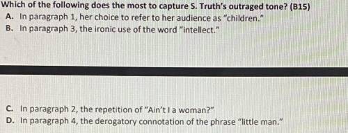 Can someone help me out !!! THE PASSAGE NAME IS “AIN’t I women?”