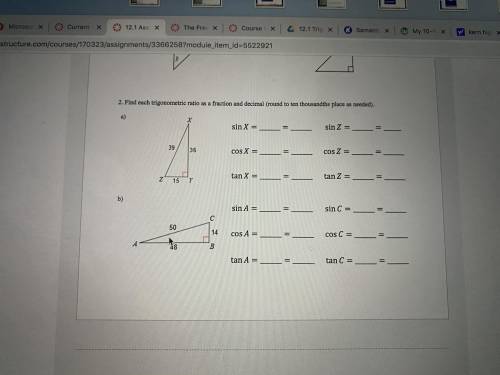 Help please not sure how to answer .. Trigonometric Ratios