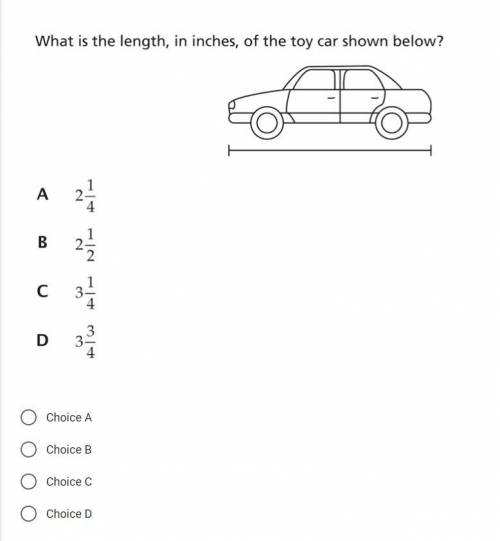 What is the length, in inches, of the toy car shown below