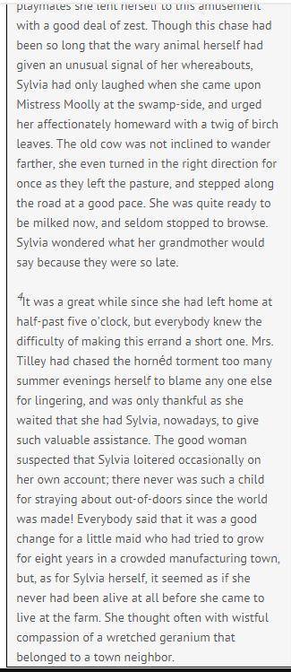 Which two sentences from the passage support the way Sylvia is characterized, based on the previous