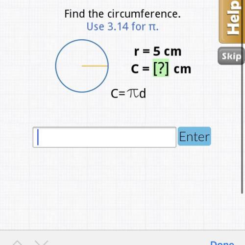 Find the circumference use 3.14 for pie