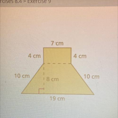 Find the area of the figure 
area: cm2