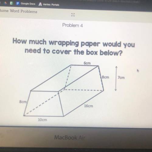 Surface area word problem please solve problem shown above and show work :)))))))