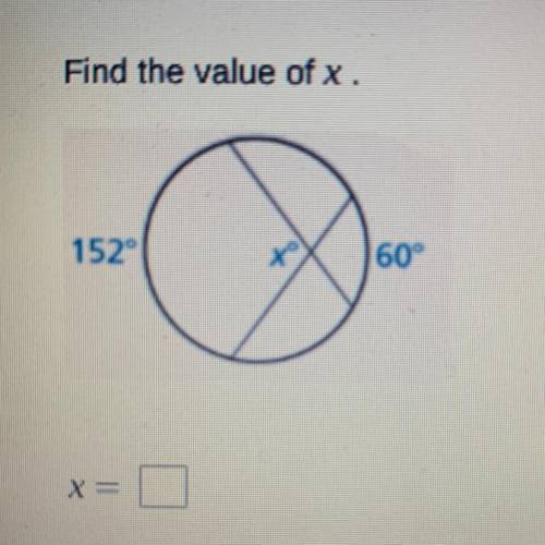 Find the value of x.
PLEASE HELP MEEEE