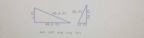 BEEN ASKING FOR AN HOUR NOW!! the following two triangles are similar to each other. find the lengt