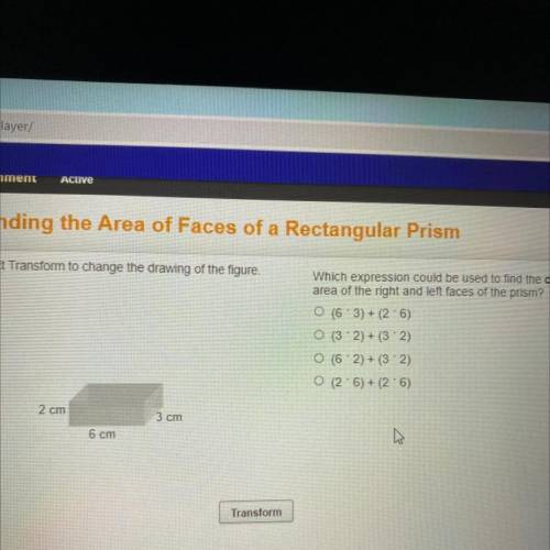 Finding the Area of Faces of a Rectangular Prism

Select Transform to change the drawing of the fi