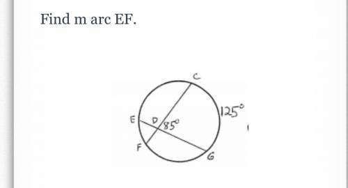 Using the picture above Find the measure of arc EF