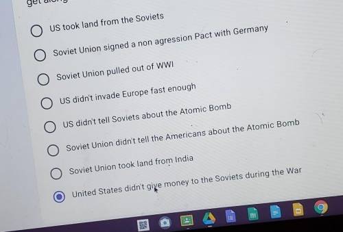 which of the following are reasons the US and the Soviet Union didn't get along ( the mark i made d