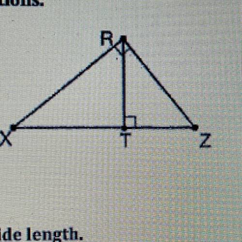 Use the figure on the right to answer the following questions.

11. RT is the geometric mean betwe