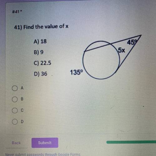 Find the value of x will give brainliest need answer soon